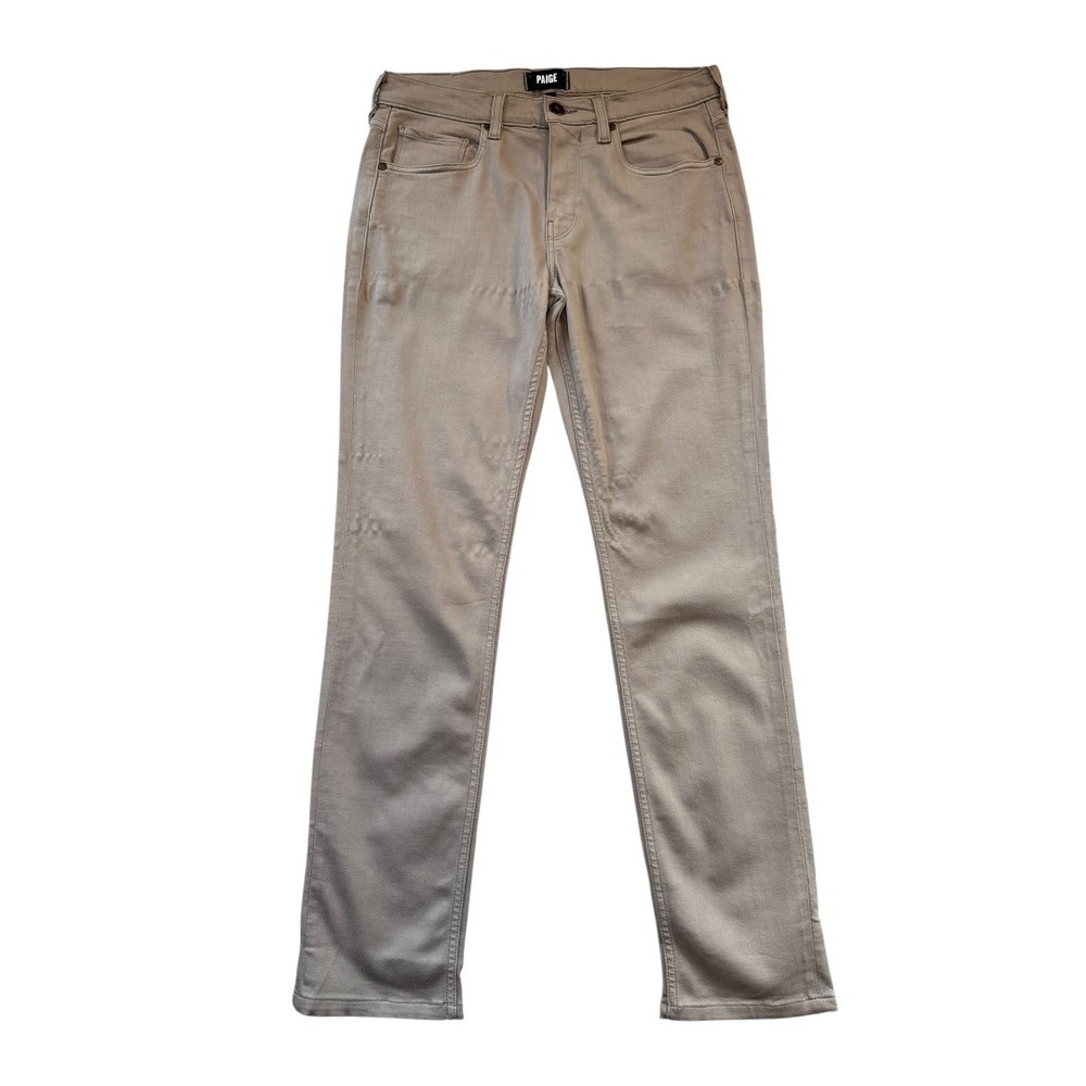 Paige Lennox Slim‎ Fit Pants Mens 31 Khaki Sand Tan W7489 DNM799 Rayon Blend